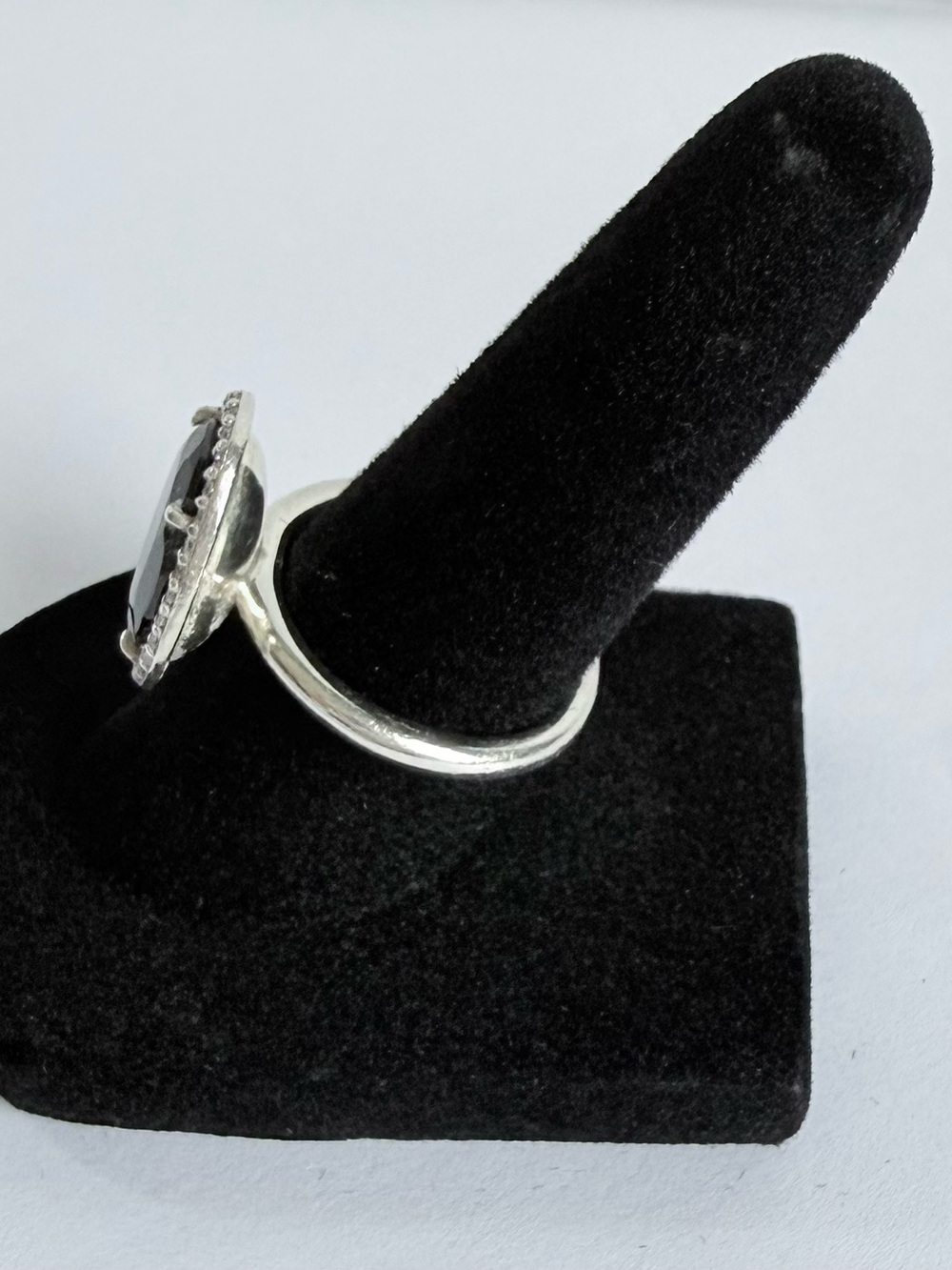 Pandora Size 6 Sterling Silver 925 Black Crystal Halo Ring CZ - Picture 2 of 6